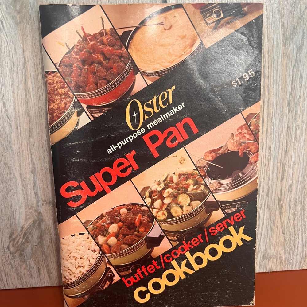Vintage Oster Super Pan All-Purpose Mealmaker Buffet Cooker Server Cookbook